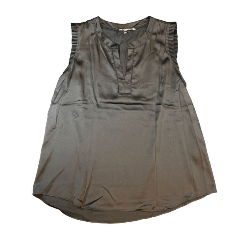Karl Lagerfeld Paris Sleeveless Satin BLouse Black XL